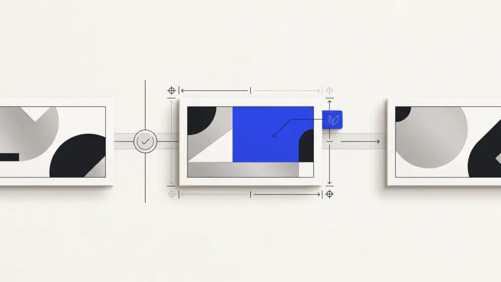 Abstrakte Illustration zur Kennzeichnung KI-generierter Werbemittel